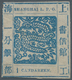 China - Shanghai: 1865, Non-seriffed Numeral, 1 Cand. Blue On Wove Paper, Livingstone 10 Printing 29 - Autres & Non Classés