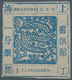 China - Shanghai: 1865, Non-seriffed Numeral, 1 Cand. Blue On Wove Paper, Livingstone 10 Printing 29 - Sonstige & Ohne Zuordnung