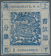 China - Shanghai: 1866, Non-seriffed Numeral, 1 Cand. Blue On Pelure Paper, Livingstone 10 Printing - Andere & Zonder Classificatie