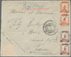 China - Provinzausgaben - Mandschurei (1927/29): 1932, 1st Issue 3 F. And 10 F. Both Pairs Tied "NAN - Mandchourie 1927-33