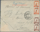 China - Provinzausgaben - Mandschurei (1927/29): 1932, 1st Issue 3 F. And 10 F. Both Pairs Tied "NAN - Mandschurei 1927-33