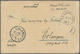China - Ganzsachen: 1897, Card ICP 1 C. Uprated Coiling Dragon 1/2 C., 4 C., 5 C. Cto Blue "TIENTSIN - Cartes Postales