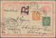 China - Ganzsachen: 1897, Card ICP 1 C. Uprated Coling Dragon 1 C., 5 C. Rrose And 10 C Green Tied B - Ansichtskarten