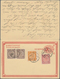 China - Ganzsachen: 1898, Double Card CIP 1 C.+1 C. Uprated 1 C., 2 C. Tied "SHANGHAI 18 MAY" Via Fr - Cartes Postales