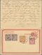 China - Ganzsachen: 1898, Double Card CIP 1 C.+1 C. Uprated 1 C., 2 C. Tied "SHANGHAI 18 MAY" Via Fr - Cartoline Postali