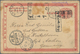 China - Ganzsachen: 1898, Doube Card 1 C. Question Part (uprate Stamps Missing), Canc. Tombstone "Sa - Ansichtskarten
