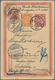 China - Ganzsachen: 1898, Card CIP 1 C. Reply Part Uprated Coiling Dragon 1 C., 2 C. Canc. "TIENTSIN - Cartes Postales