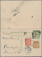 China - Ganzsachen: 1912, Republic Ovpt. On Square Dragon Double Card 1 C.+1 C. Uprated Coiling Drag - Cartes Postales
