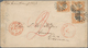 China - Incoming Mail: 1867, USA: 30 C. Orange (3, Faults) Tied By NY Fancy Cancels W. "NEW YORK MAR - Autres & Non Classés