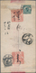 China - Besonderheiten: 1913, Used In Mongolia: Junk 6 C. Grey, 3 C. Green Tied Boxed Bilingual "URG - Autres & Non Classés