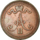 Monnaie, Finlande, Alexander II, 10 Pennia, 1866, TB+, Cuivre, KM:5.1 - Finlande