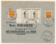 Enveloppe - Affr. Composé 8F Pinel X2 + Blason Angoumois X2 - ROSENDAEL (Nord) 1958 - Lettres & Documents