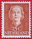 25 Ct Koningin Juliana EN FACE NVPH 525 (Mi 532) 1949-1951 1950 MH / Ongebruikt NEDERLAND / NIEDERLANDE - Ungebraucht