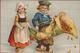 Hollandse Klederdracht Folklore Costume Dutch Klompen Logs Children Enfants CPA Carte Fantaisie Cornucopia Kinderen - Nouvel An