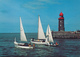 DEUTSCHLAND / BREMERHAVEN  (Geeste Mole)  -   Lighthouse  ,  Leuchtturm  ,  Segelboote - Faros
