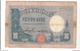 100 LIRE AZZURRINO DECRETO 02 02 1926 R3 RRR Biglietto Naturale Fori Taglietti  LOTTO 3112 - 100 Liras