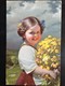 Switzerland, Vintage Circulated Postcard, "Kids", "Bunch Of Flowers", Aesch, 1924 - Aesch