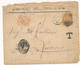 1887 DA TRIPOLI DI BARBERIA CON 0,20 ESTERO ANNULLO IN TRANSITO MALTA A25 TASSATA IN ARRIVO 0,50 CENT - Storia Postale