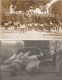 2 CARTE PHOTO:METZ (57) STATUE PRINCE FRÉDÉRIC CHARLES ET SON CHEVAL RENVERSÉ DÉCEMBRE 1918,FANFARE MILITAIRE - Metz