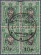 Armenien: 1920, Scarce Block Of Four Of 10 R On 25 Kop. Green Coat Of Arms, Rare Unit, Canceled Eriv - Armenia