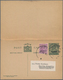 Bahrain: 1934 Postal Stationery Double Card KGV. 9+9p. Overprinted "BAHRAIN" Addressed To Berlin, Ge - Bahreïn (1965-...)
