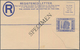 Brunei: 1935 Postal Stationery Registered Envelope 15c. Ultramarine (152x96 Mm), Surcharged "SPECIME - Brunei (1984-...)