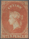 Ceylon / Sri Lanka: 1857, QV 10d. Dull Vermilion Imperforate With Good Margins On Three Sides (sligh - Sri Lanka (Ceylon) (1948-...)