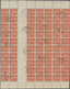 Französisch-Indochina: 1950, Definitives 6c. Red, Gutter Block Of 70 Originating From A Registered L - Brieven En Documenten