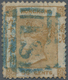 Hongkong: 1863/71, QV Wmk. Crown CC 96c Olive-bistre, Used With Blue Shanghai "S1" Killer, Reperfed - Sonstige & Ohne Zuordnung