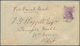 Hongkong: 1871, QV 30 C. Violet Tied "B62" To Small Cover Endorsed "Per French Mail" To Temple Ewell - Other & Unclassified