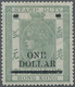 Hongkong - Stempelmarken: 1897, QV Revenue Stamp Wmk. Crown CC $2 Olive Green Surcharged $1, With Bo - Stempelmarke Als Postmarke Verwendet