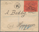 Hongkong - Treaty Ports: Canton: 1891, 10 C. Lilac On Red, A Block-4 Tied By Three Strikes Of "CANTO - Other & Unclassified