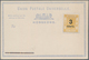 Hongkong - Ganzsachen: 1879, QV 3 C. On 16 C. Yellow On 1879 Formular Stationery Card In Blue, Varie - Ganzsachen