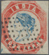 Indien: 1854-55 Litho 4a. Blue & Red, 4th Printing, Sheet Pos. 13, Used And Cancelled By Diamond Of - 1852 Sind Province