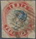 Indien: 1854-55 Litho 4a. Blue & Red From The 4th Printing, Sheet Pos. 19, Used And Cancelled By Num - 1852 Sind Province
