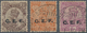 Indien - Feldpost: 1914-22 Chinese Exped. Force C.E.F.: Three KGV. Stamps Denom. 1a3p., 3a. And 8a. - Military Service Stamp