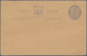 Indien - Ganzsachen: 1912 Postal Stationery Double Card KGV. ¼+¼a. Bluish Grey PRINTED ON FRONT (sen - Ohne Zuordnung