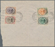 Iran: 1916, 1 Ch., 2 Ch. 8 Ch. And 9 Ch. On Cover, Each Overprinted "MILLAT KASEROUN 1335" And Tied - Iran
