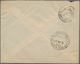 Iran: 1926, OVERLAND MAIL : 1 Ch. Green And 26 Ch. Redbrown Green Together On Envelope Tied By "MASD - Iran