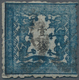 Japan: 1872, Dragons 1 S. Blue Pl. I On Native Laid Paper, Used, Corner Crease And 2mm Torn, But An - Other & Unclassified