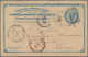 Japanische Post In Korea: 1894, USA, UPU Double Card 1+1 C. Used "BROOKLYN SEP 18 94" To S. C. Vinto - Military Service Stamps