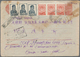 Delcampe - Korea-Nord: 1950, Incoming Mail From USSR, Four Covers (inc. 3 Registered Inc. One Uprated Stationer - Korea, North