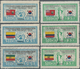 Delcampe - Korea-Süd: 1951, Flag Set Of 44 Vals. Inc. Italy Both Old And New Flag, Mint Never Hinged MNH, 4 Set - Korea, South