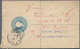 Malaiische Staaten - Straits Settlements: 1899 Postal Stationery Registered Envelope QV 5c. Blue Use - Straits Settlements