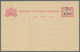 Niederländisch-Indien: 1912 (ca.), 7 1/2 Cent, Two-line Blue Surcharge Essay On Stationery Card 5 C. - Niederländisch-Indien