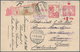 Niederländisch-Indien: 1915 Red Cross Postal Stationery Card 5(+5)c. Used Registered From Medan To L - Netherlands Indies