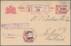 Niederländisch-Indien: 1920 Postal Stationery Double Card 5+5c. Used Registered From Makasser To Eda - Netherlands Indies