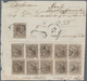Philippinen: 1881, 2 1/2 Cts. Chestnut, Eleven Stamps On Front And Back Of Large Cover Part (shorten - Filippine