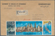 Schardscha / Sharjah: 1964 'World Exhibition' Set Of Three As Se-tenant Strip Used On Registered Cov - Schardscha