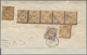 Syrien: 1869: Folded Cover From Marseilles To Alep, SYRIA Franked By Six Singles Of Napoleon 1868 80 - Syria